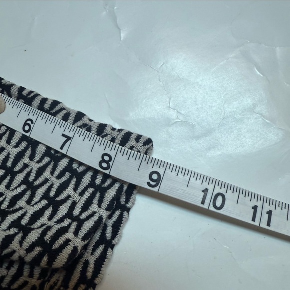 Zara Black and White Patterned Polo Short Sleeve Sweater Size Large - Picture 10 of 12